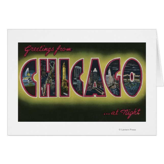 Chicago, Illinois (Nighttime) (Front Horizontal)