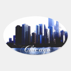 Chicago Illinois Oval Sticker