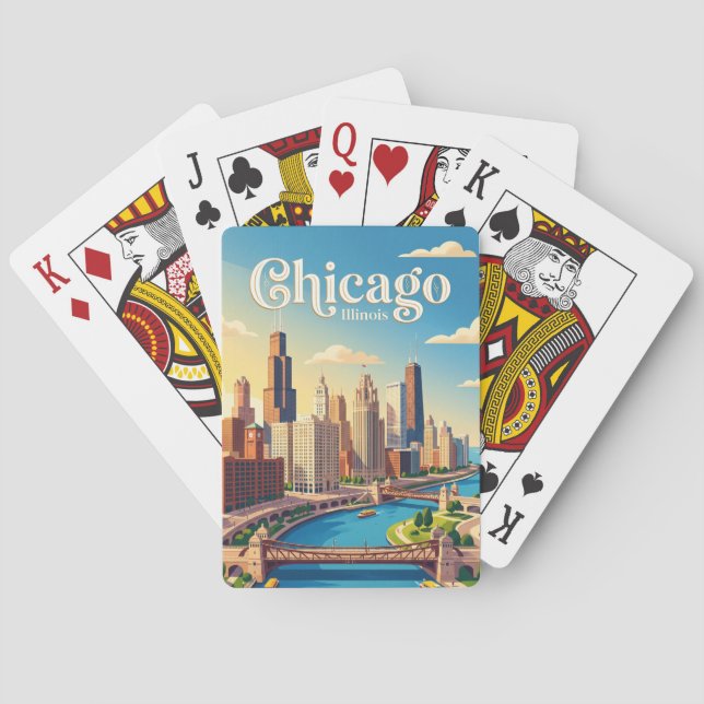 Chicago Illinois Playing Cards (Back)