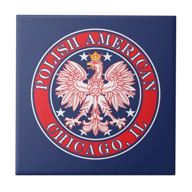 Chicago Illinois Polish Ceramic Tile (Front)