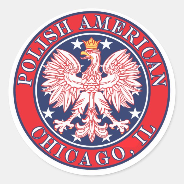 Chicago Illinois Polish Classic Round Sticker (Front)