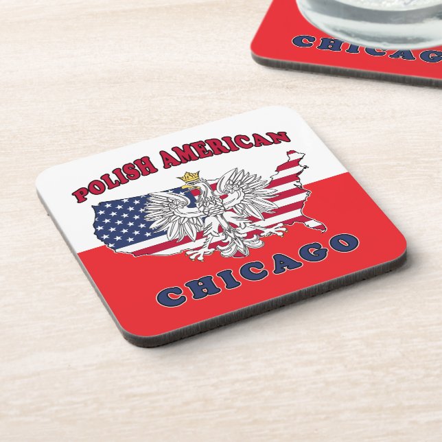Chicago Illinois Polish Coaster (Left Side)