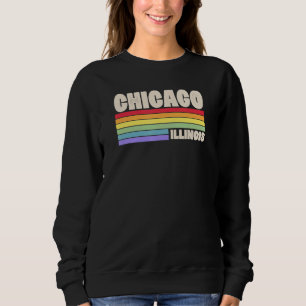 Chicago Illinois Pride Rainbow Flag Gay Pride Merc Sweatshirt