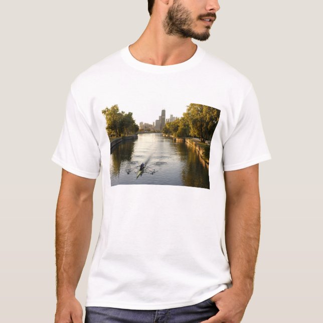Chicago, Illinois, Rowers in Lincoln Park lagoon T-Shirt (Front)