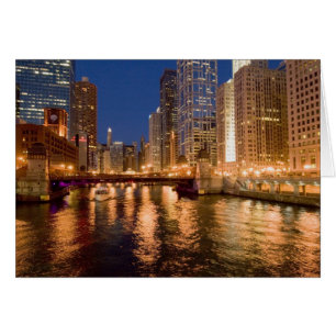 Chicago, Illinois, Skyline and Chicago River at 2