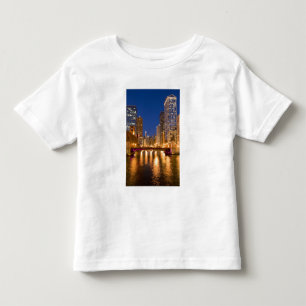Chicago, Illinois, Skyline and Chicago River at Toddler T-Shirt