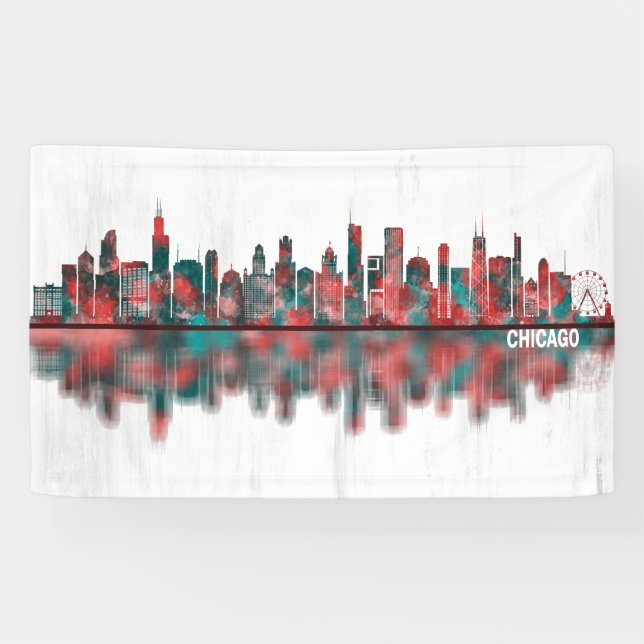 Chicago Illinois Skyline Banner (Horizontal)