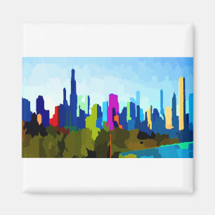 Chicago Illinois Skyline by Jon Baran Magnet