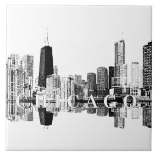 Chicago, Illinois skyline Ceramic Tile