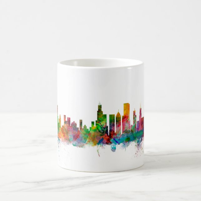 Chicago Illinois Skyline Coffee Mug (Center)
