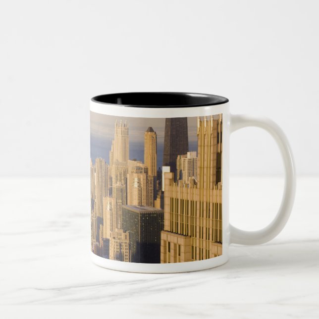 Chicago, Illinois, Skyline from the Sears Tower Two-Tone Coffee Mug (Right)