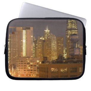 Chicago, Illinois, Skyline from West Loop at Laptop Sleeve