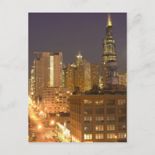 Chicago, Illinois, Skyline from West Loop at Postcard