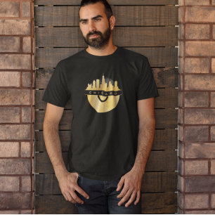 Chicago Illinois Skyline Golden Vinyl Chic T-Shirt