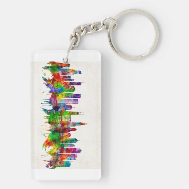 Chicago Illinois Skyline Key Ring (Back)