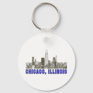 Chicago, Illinois Skyline Key Ring