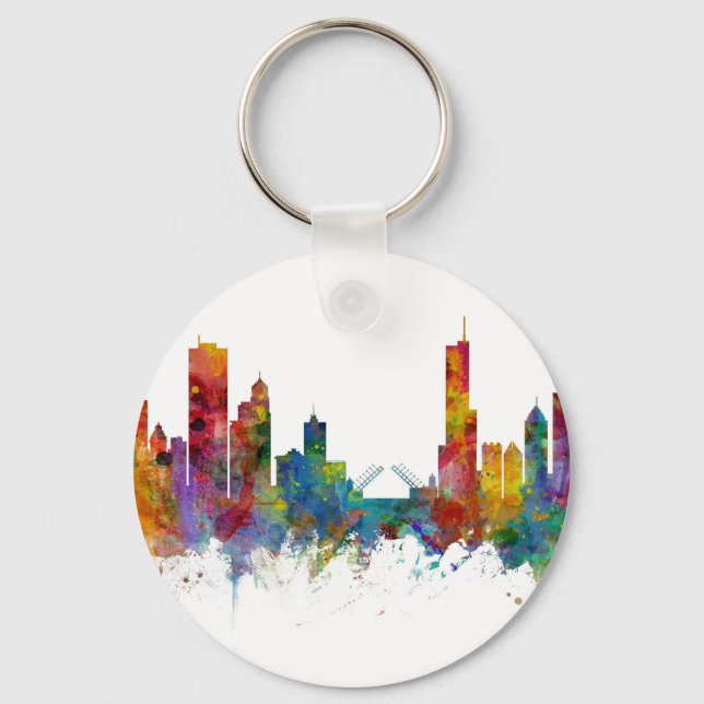 Chicago Illinois Skyline Key Ring (Front)