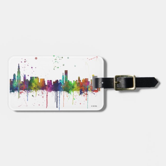 CHICAGO, ILLINOIS SKYLINE LUGGAGE TAG (Front Horizontal)