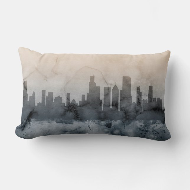 Chicago Illinois Skyline Lumbar Cushion (Front)