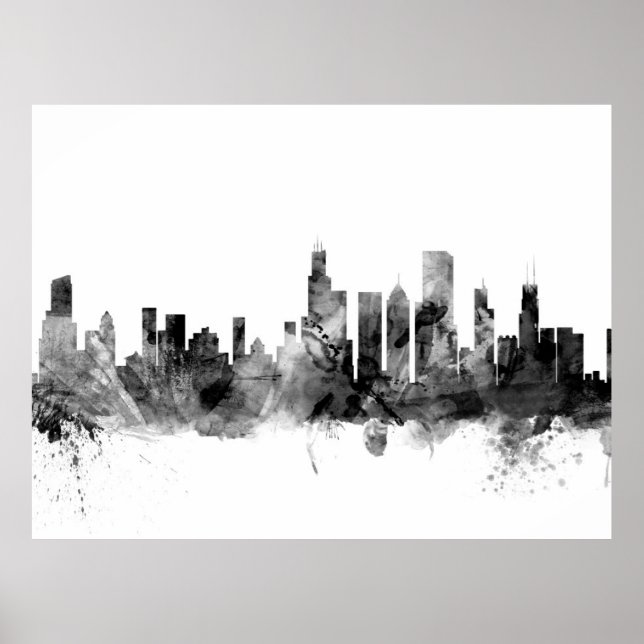 Chicago Illinois Skyline Poster (Front)