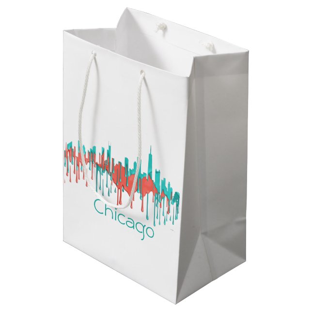 CHICAGO, ILLINOIS SKYLINE PR - PB - MEDIUM GIFT BAG (Front Angled)