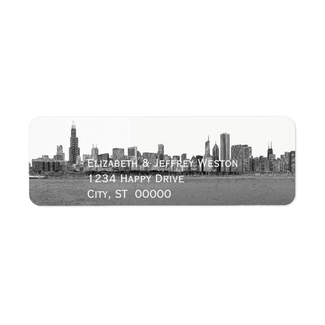 Chicago Illinois Skyline Return Address Label (Front)