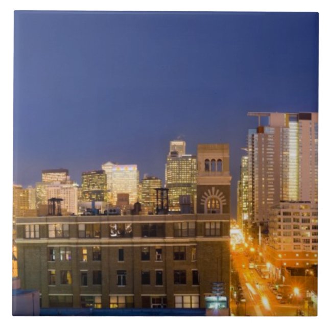 Chicago, Illinois, skyline shot from West Loop Ceramic Tile (Front)