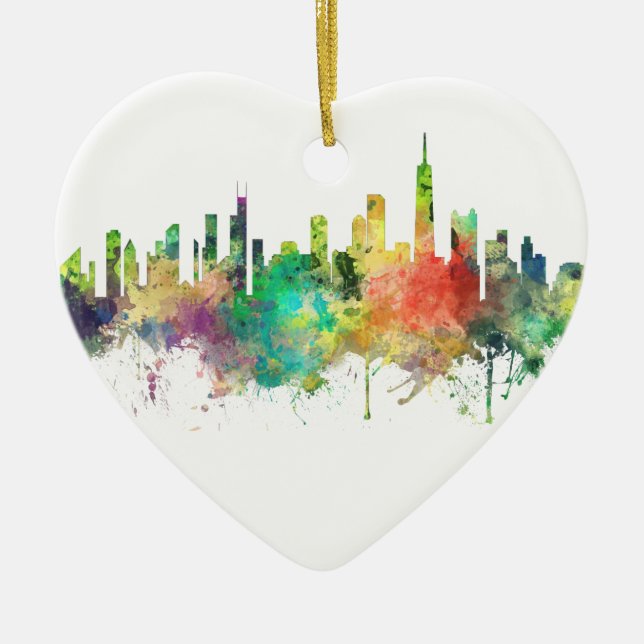 CHICAGO, ILLINOIS SKYLINE SP - CERAMIC TREE DECORATION (Front)