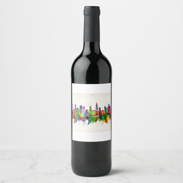 Chicago Illinois Skyline Wine Label (Front)