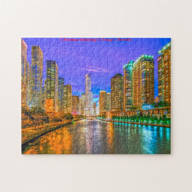 Chicago Illinois Streetscape. Jigsaw Puzzle (Horizontal)