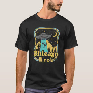 Chicago Illinois Ufo Alien Hunter 80s State Pride  T-Shirt
