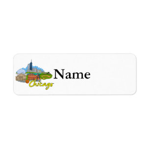 Chicago - Illinois - United States of America.png Return Address Label