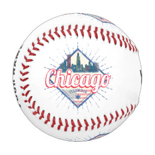 Chicago Illinois United States Retro Skyline USA Baseball
