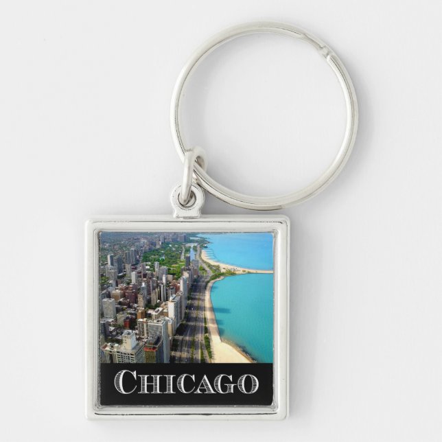 Chicago Illinois USA - Chicago Skyline Key Ring (Front)