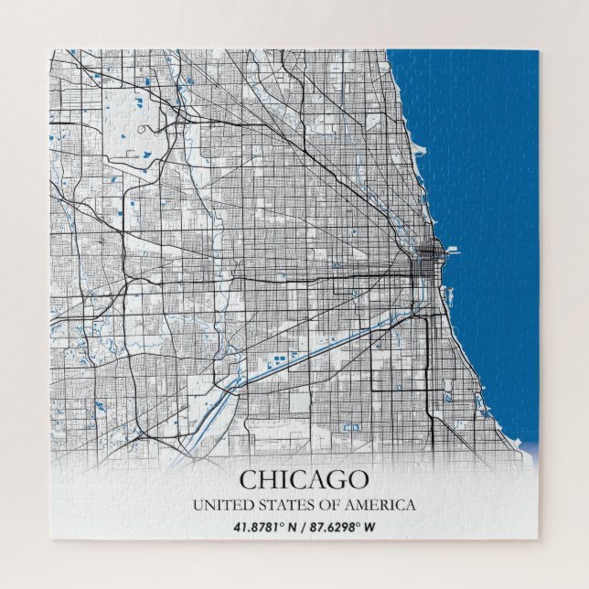 Chicago Illinois USA City Travel City Map Jigsaw Puzzle (Vertical)