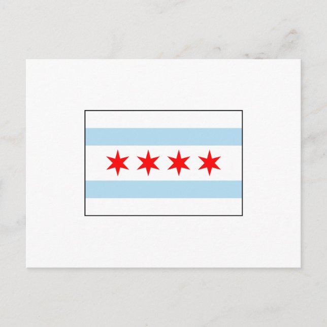 Chicago, Illinois USA Flag Postcard (Front)