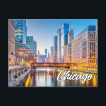 Chicago, Illinois, USA Postcard<br><div class="desc">This beautiful postcard features a photograph of downtown Chicago,  Illinois. This wonderful greeting would be ideal for best of friends and family. Feel free to send them a 'hello'.</div>
