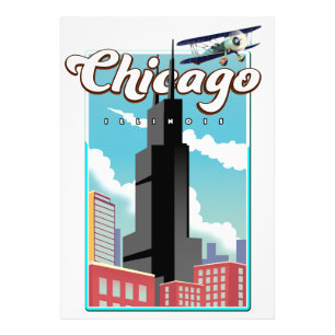 Chicago Illinois USA travel poster