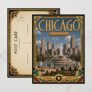 Chicago Illinois Vintage Art Deco Golden Age Postcard