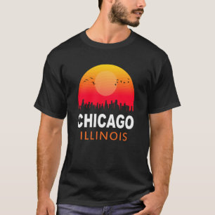 Chicago Illinois Vintage Sunset Retro City State U T-Shirt