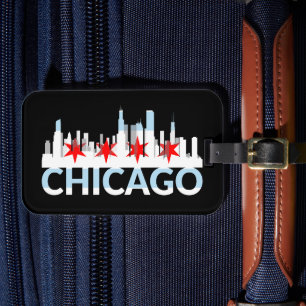 Chicago Illinois Windy City 4 Stars Chi Town Logo Luggage Tag