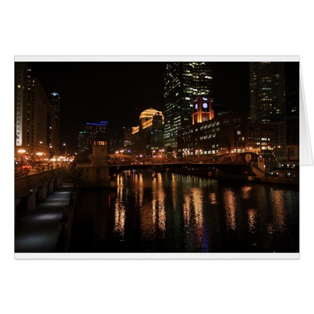 Chicago Illinois Windy City Night Building Destiny (Front Horizontal)