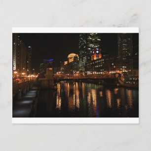 Chicago Illinois Windy City Night Building Destiny Postcard