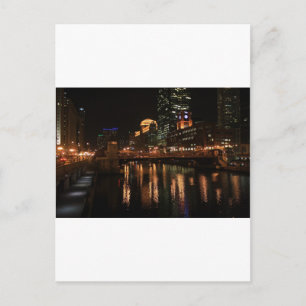 Chicago Illinois Windy City Night Building Destiny Postcard
