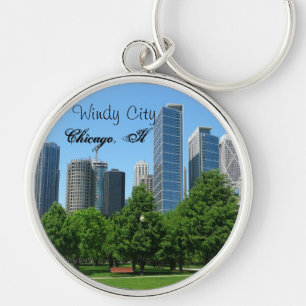 Chicago Illinois Windy City Park Buildings Destiny Key Ring