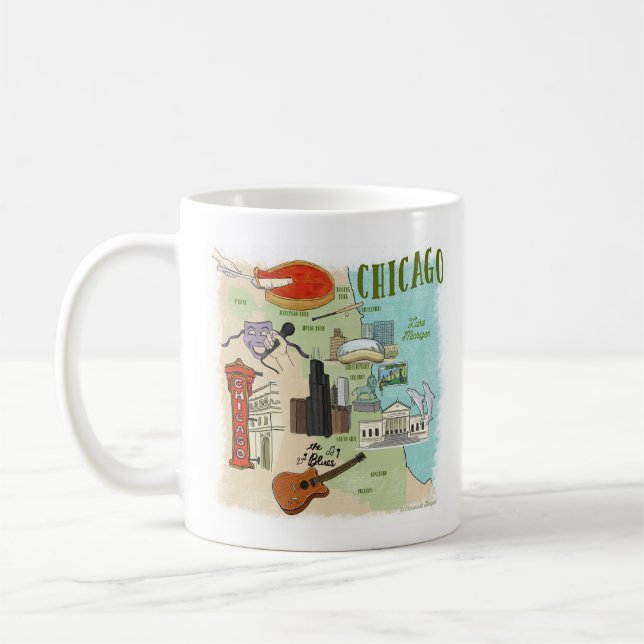 Chicago Illustrated Map Mug (Left)