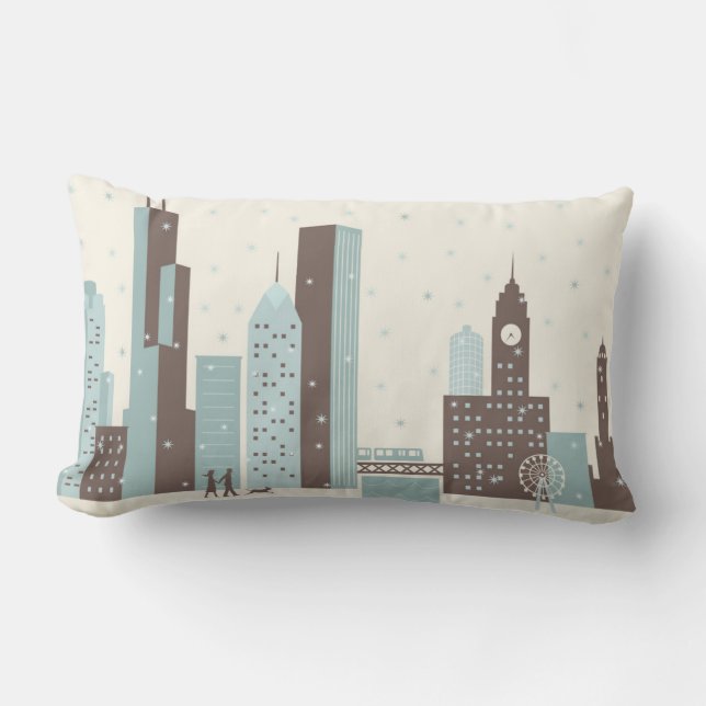 Chicago in Winter Lumbar Cushion (Front)