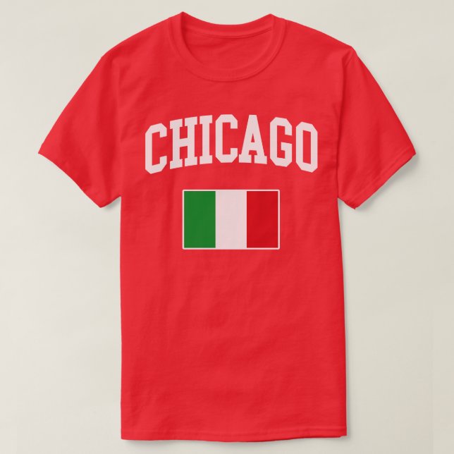 Chicago Italian Italy Italiano Italia Flag T-Shirt (Design Front)