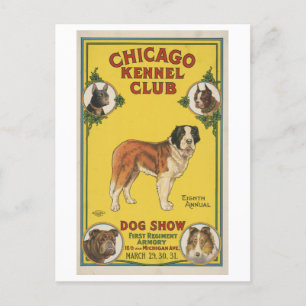 Chicago Kennel Club Dog Show Vintage Advertisement Postcard