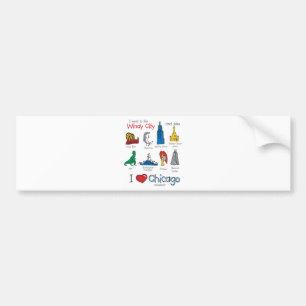 Chicago--kids-Icons-NEW-[Co Bumper Sticker